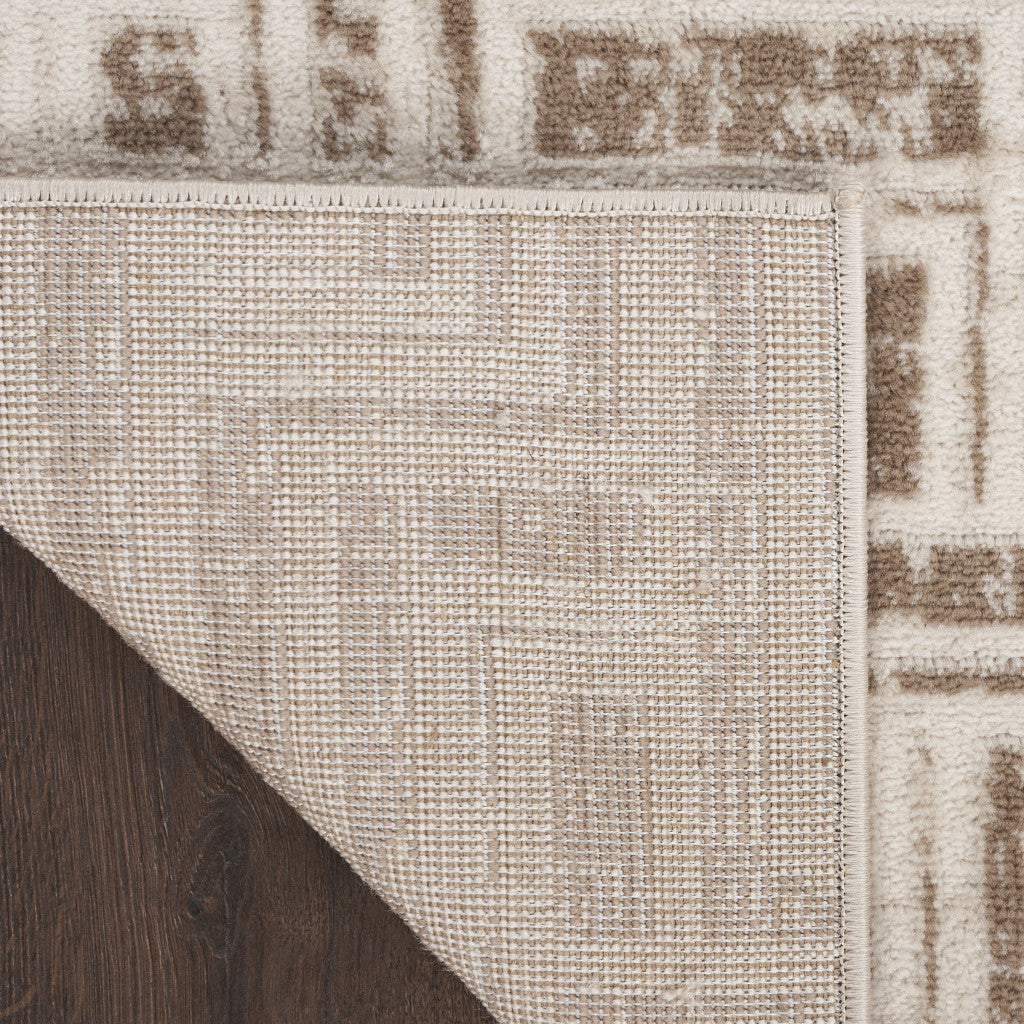 4' X 6' Brown Geometric Distressed Area Rug