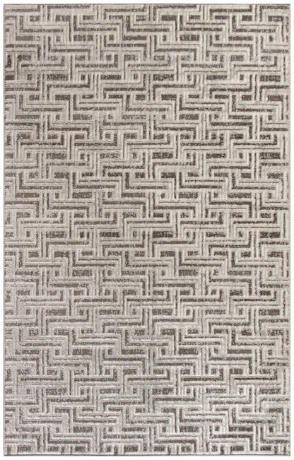 4' X 6' Gray Geometric Distressed Area Rug