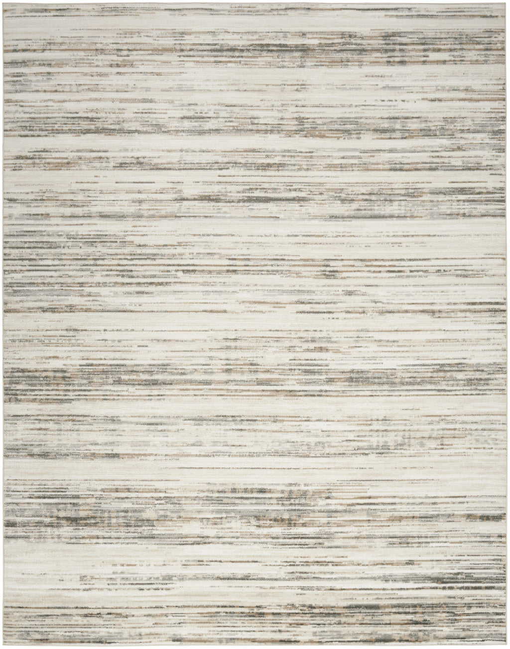 9' X 12' Cream Abstract Distressed Area Rug