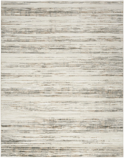 9' X 12' Cream Abstract Distressed Area Rug