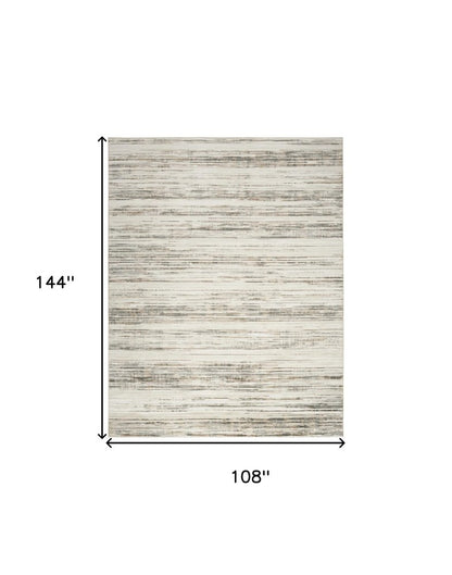 9' X 12' Cream Abstract Distressed Area Rug