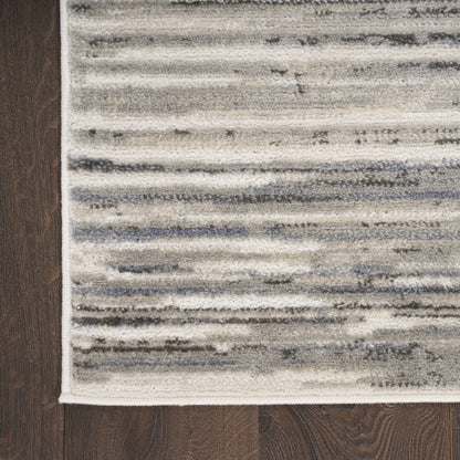 8' X 10' Cream Abstract Distressed Area Rug