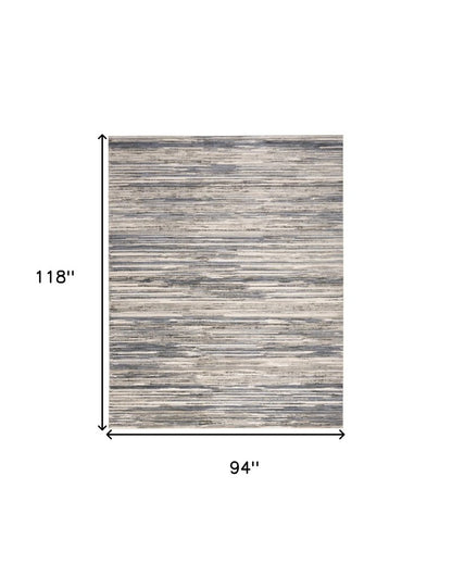 8' X 10' Cream Abstract Distressed Area Rug