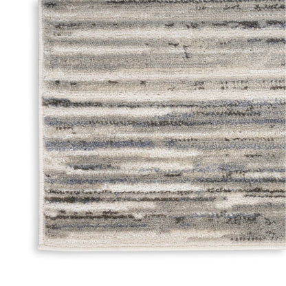 5' X 7' Cream Abstract Distressed Area Rug