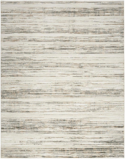 5' X 7' Cream Abstract Distressed Area Rug