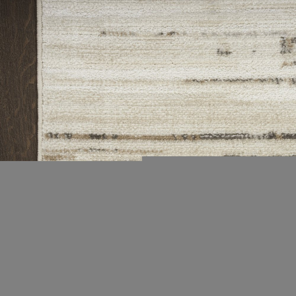 5' X 7' Cream Abstract Distressed Area Rug