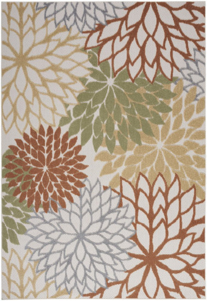 5' X 7' Cream Abstract Distressed Area Rug