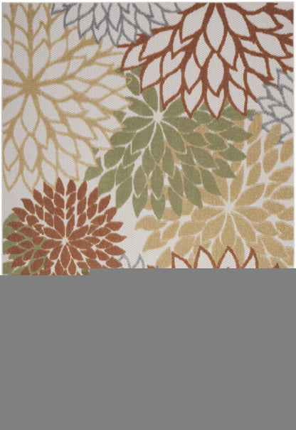 5' X 7' Cream Abstract Distressed Area Rug