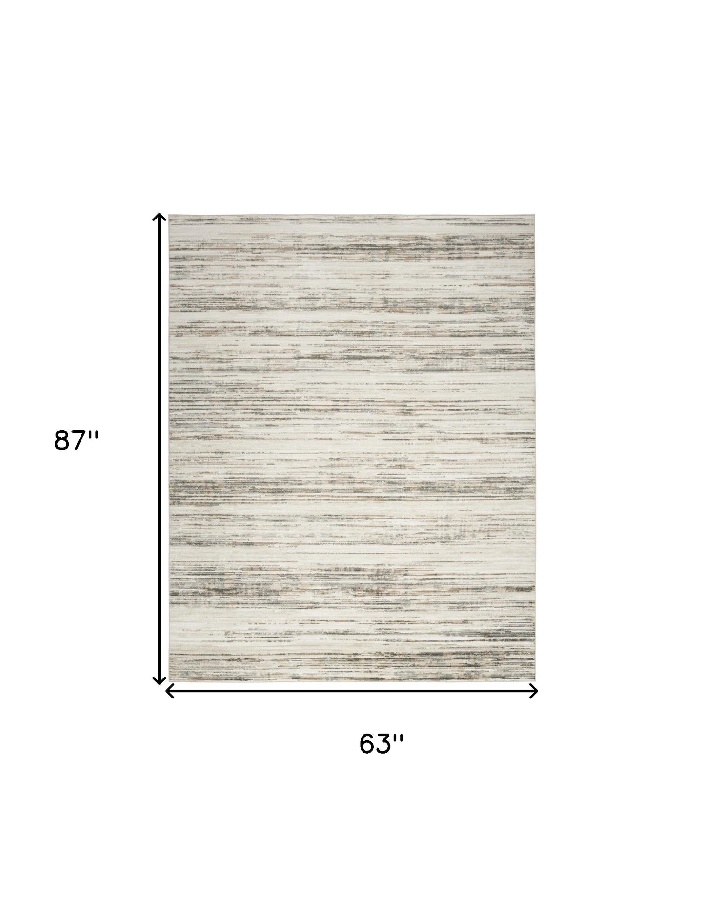 5' X 7' Cream Abstract Distressed Area Rug