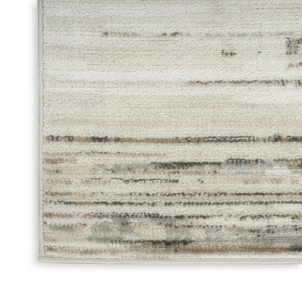 4' X 6' Cream Abstract Distressed Area Rug