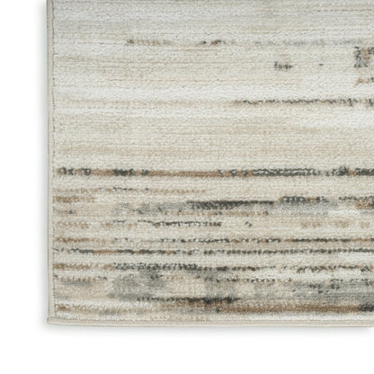 4' X 6' Cream Abstract Distressed Area Rug