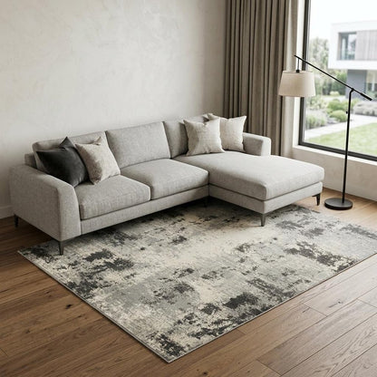 9' X 12' Cream Abstract Area Rug
