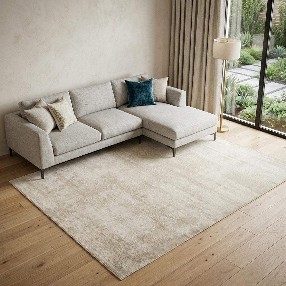 8' X 10' Cream Abstract Area Rug