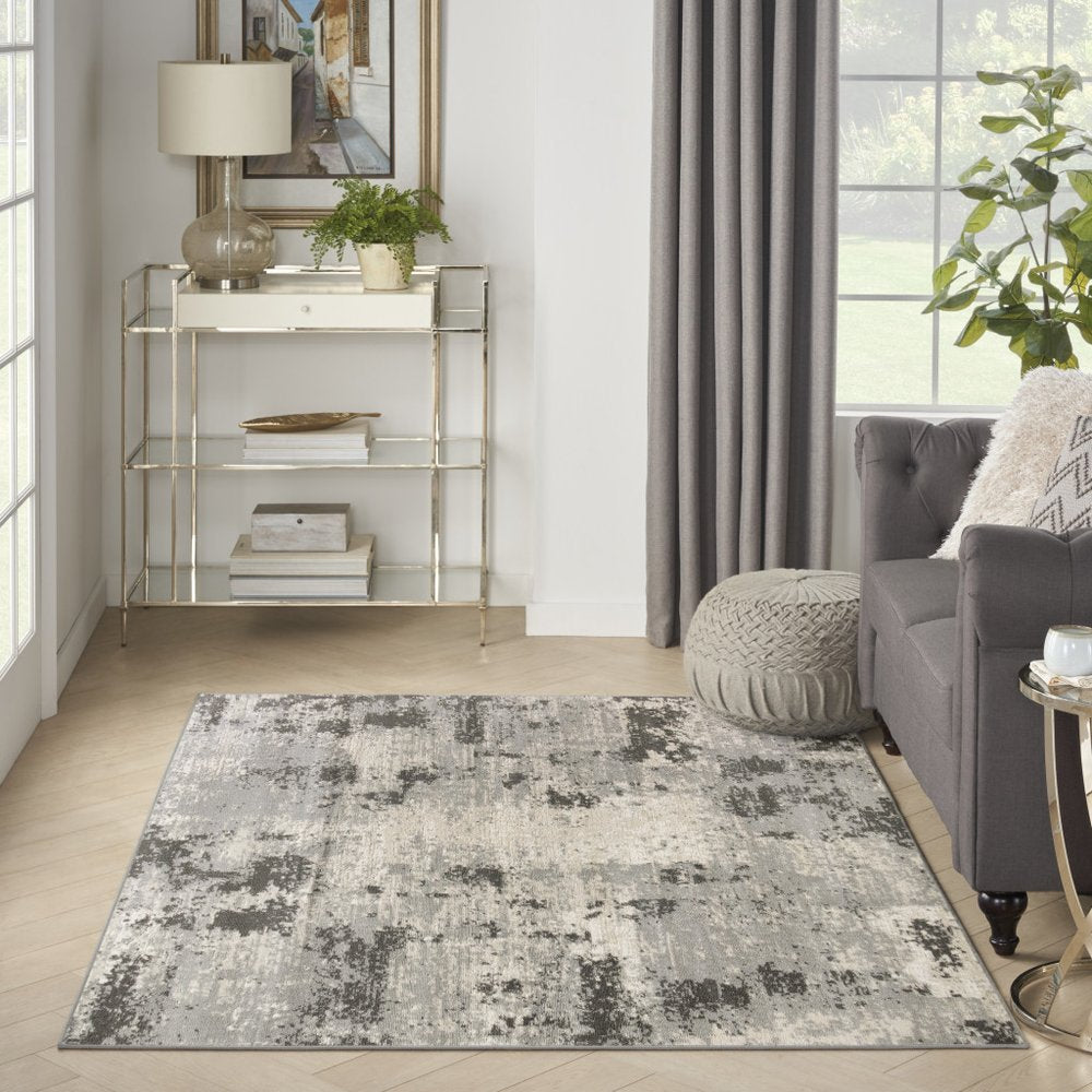 4' X 6' Cream Abstract Area Rug