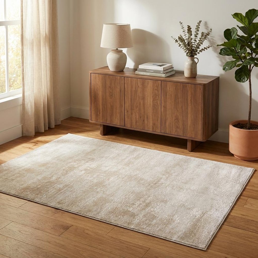 4' X 6' Cream Abstract Area Rug