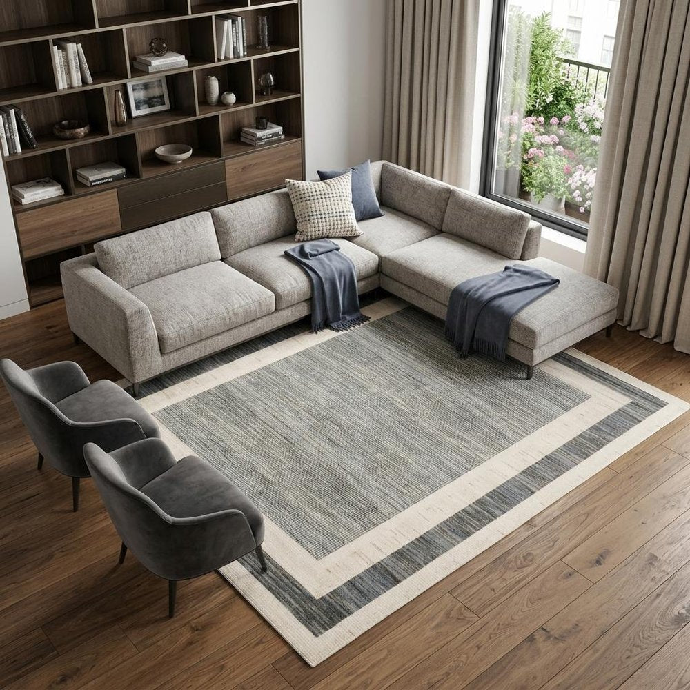 9' X 12' Gray Geometric Area Rug