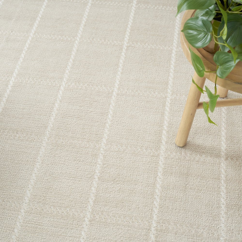 8' X 10' Cream Geometric Area Rug