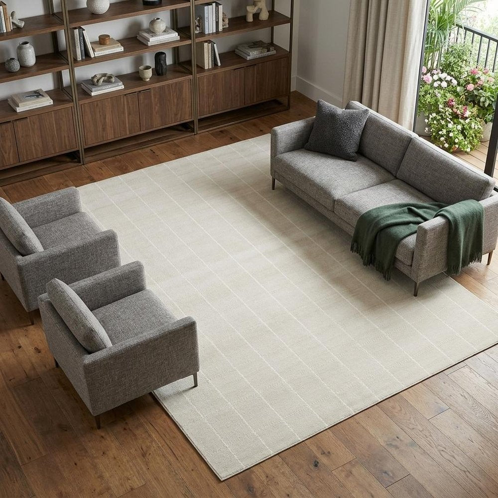 8' X 10' Cream Geometric Area Rug