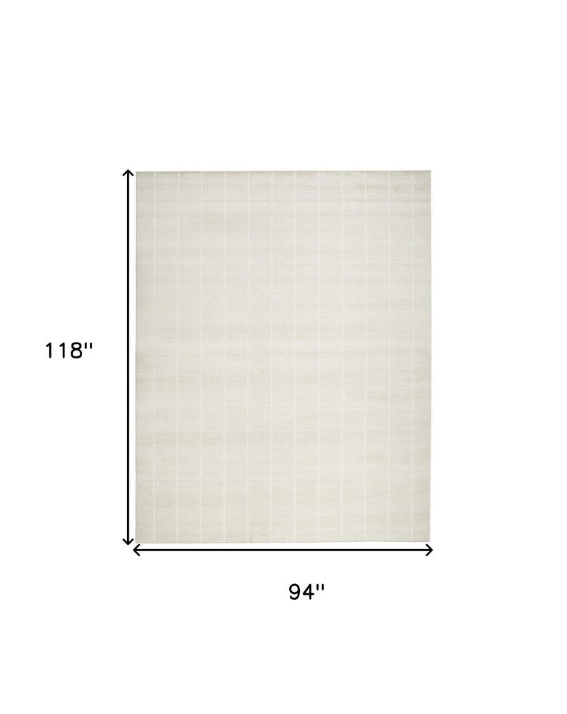 8' X 10' Cream Geometric Area Rug