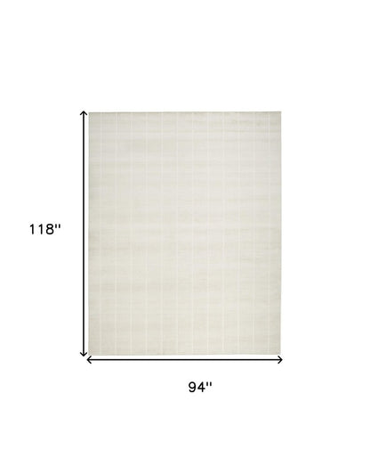 8' X 10' Cream Geometric Area Rug