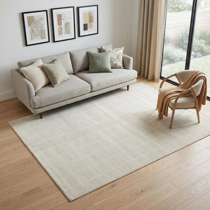 5' X 7' Cream Geometric Area Rug