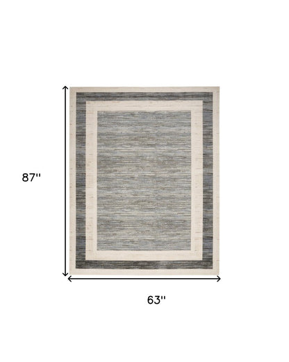 5' X 7' Gray Geometric Area Rug