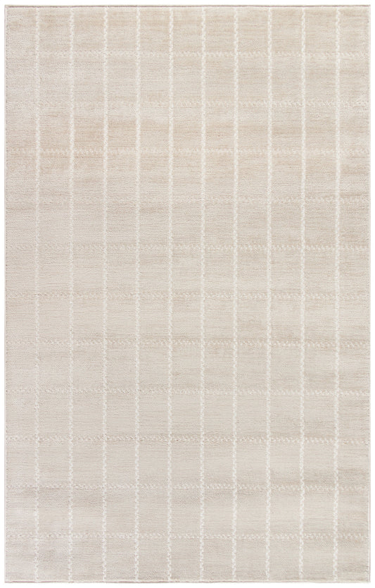 4' X 6' Cream Geometric Area Rug