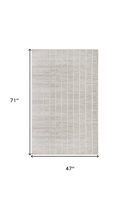 4' X 6' Gray Geometric Area Rug