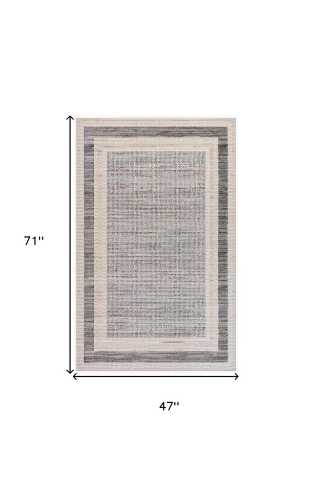 4' X 6' Gray Geometric Area Rug