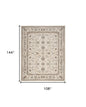9' X 12' Cream Floral Distressed Area Rug