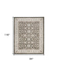 8' X 10' Gray Floral Distressed Area Rug