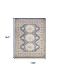 9' X 12' Blue Geometric Distressed Area Rug