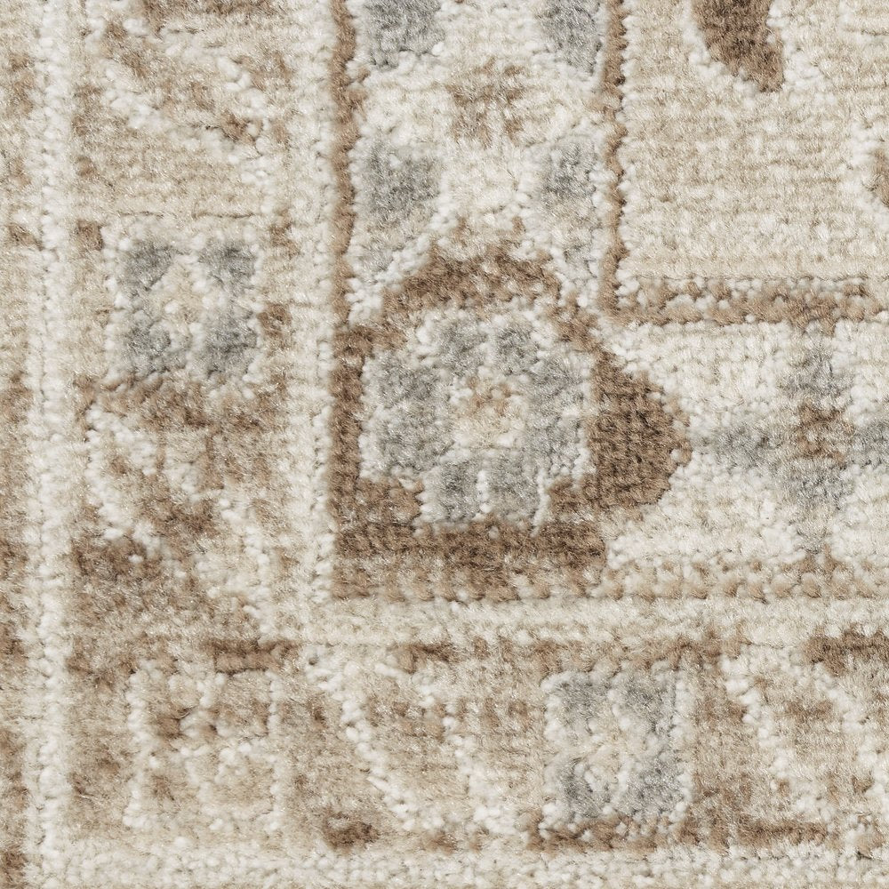 9' X 12' Brown Geometric Distressed Area Rug