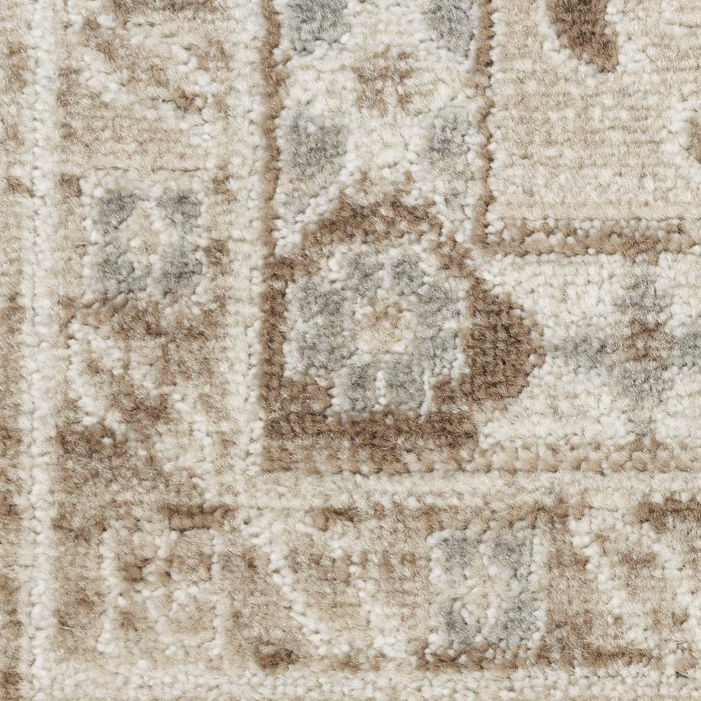 8' X 10' Brown Geometric Distressed Area Rug
