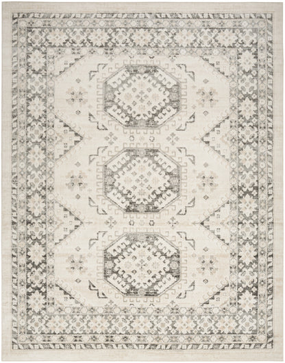 8' X 10' Gray Geometric Distressed Area Rug