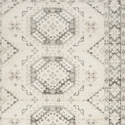 8' X 10' Gray Geometric Distressed Area Rug