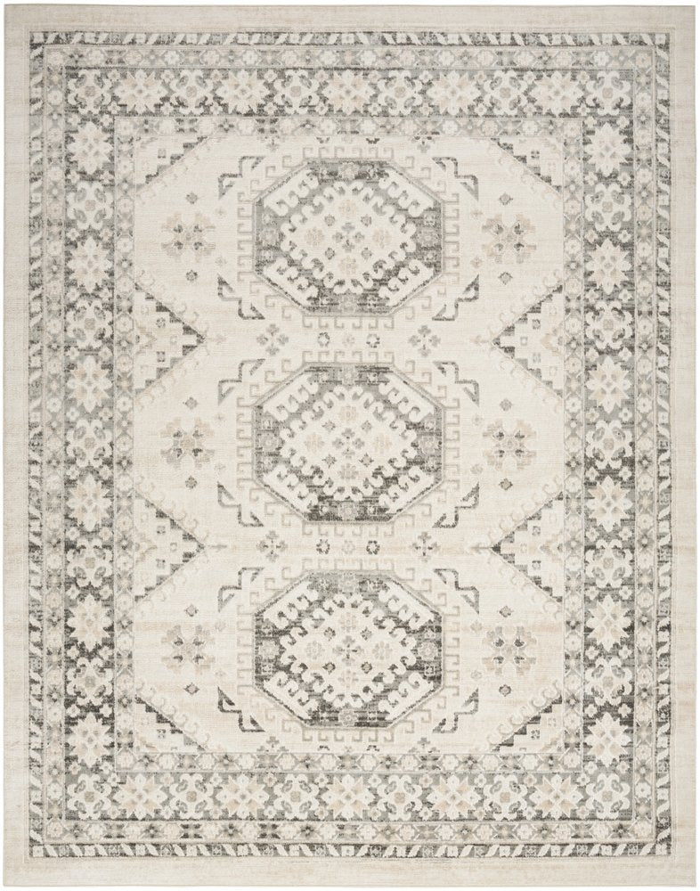 8' X 10' Gray Geometric Distressed Area Rug