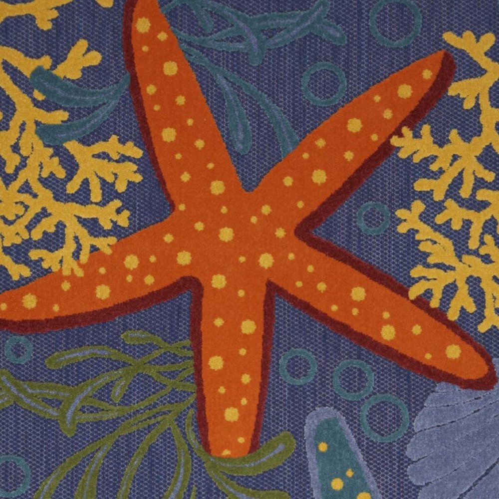 5' X 7' Blue Geometric Distressed Area Rug