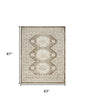 5' X 7' Brown Geometric Distressed Area Rug