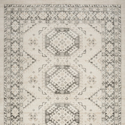 5' X 7' Gray Geometric Distressed Area Rug