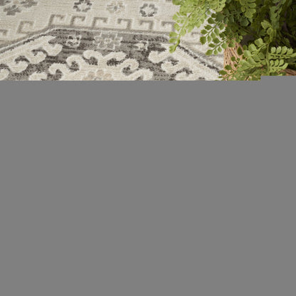 5' X 7' Gray Geometric Distressed Area Rug