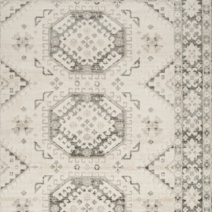 5' X 7' Gray Geometric Distressed Area Rug