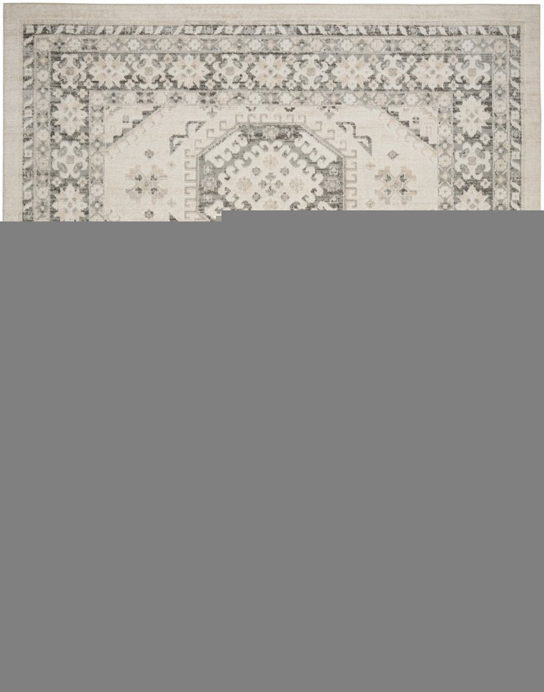 5' X 7' Gray Geometric Distressed Area Rug