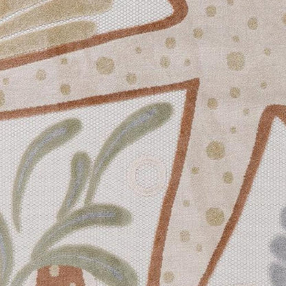 4' X 6' Brown Geometric Distressed Area Rug