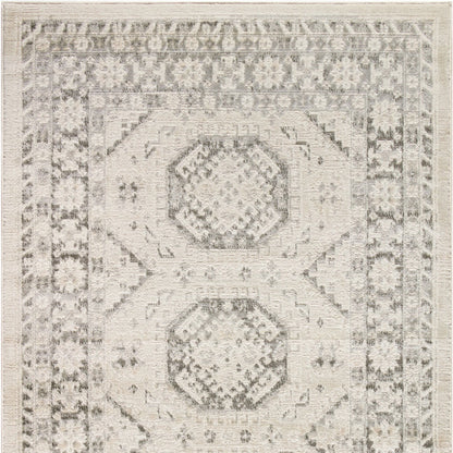 4' X 6' Gray Geometric Distressed Area Rug