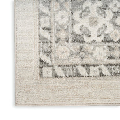 4' X 6' Gray Geometric Distressed Area Rug