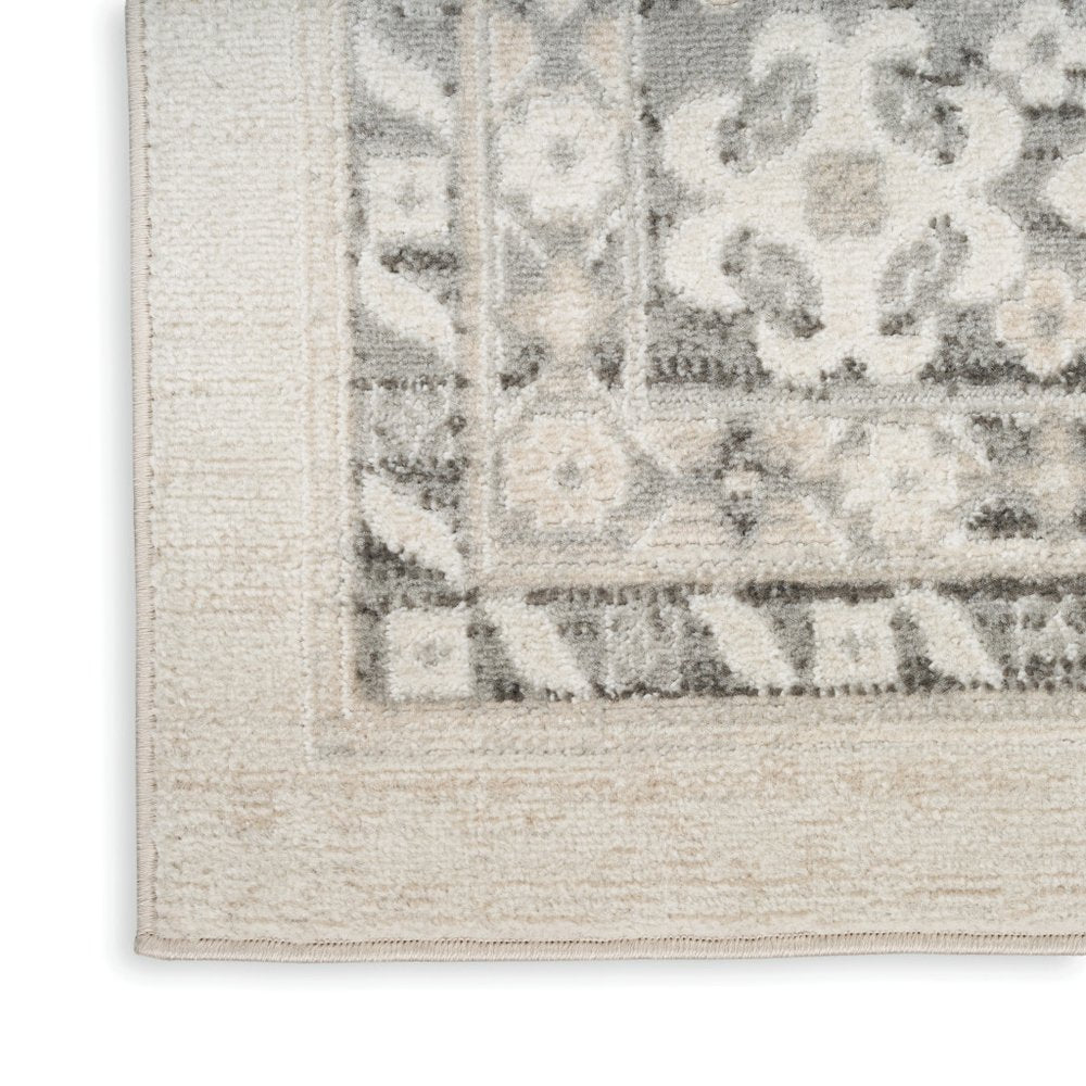 4' X 6' Gray Geometric Distressed Area Rug