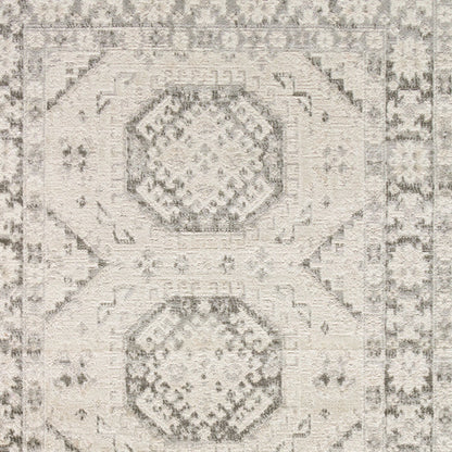 4' X 6' Gray Geometric Distressed Area Rug