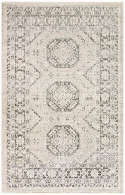 4' X 6' Gray Geometric Distressed Area Rug