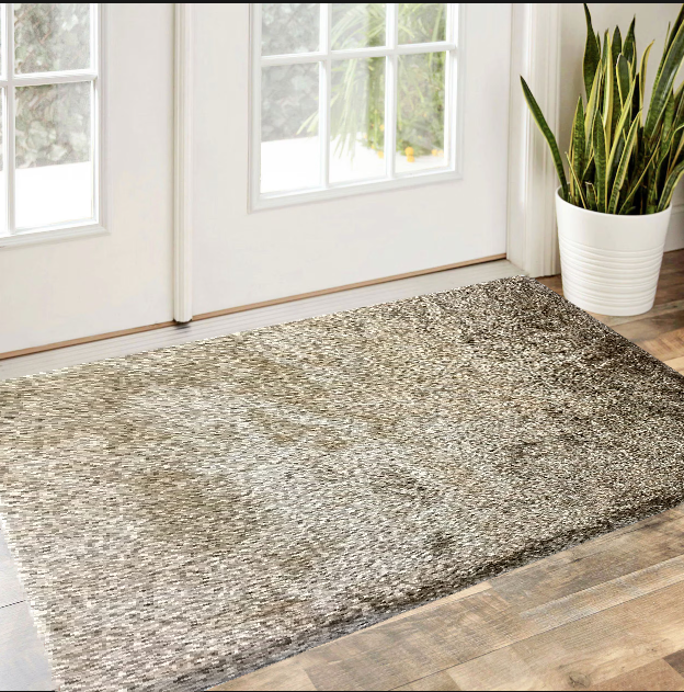 2' X 3' Brown Shag Hand Tufted Area Rug